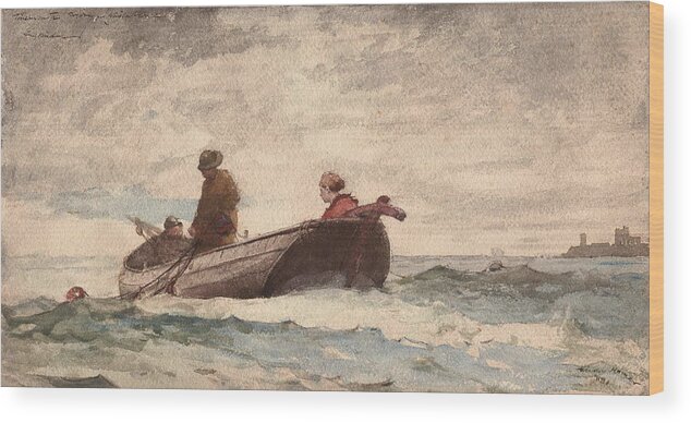 Winslow Homer American Wood Print featuring the painting Tynemouth Priory #3 by Winslow Homer