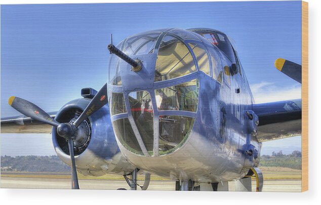 B-25 Bomber Wood Print featuring the photograph B-25 by Joe Palermo