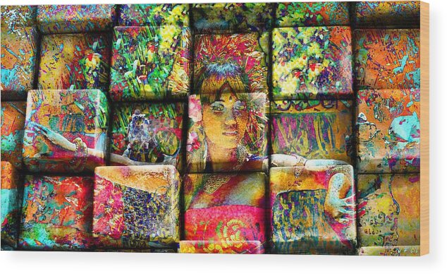 Graffiti Wood Print featuring the photograph 3D Cubist by Jean Francois Gil