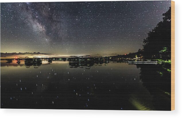 Star Reflections Wood Print featuring the photograph A little night reflection is always good before bed by Joe Holley