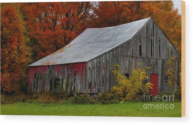 Berry Wood Print featuring the photograph Adirondack Barn III by Diane E Berry