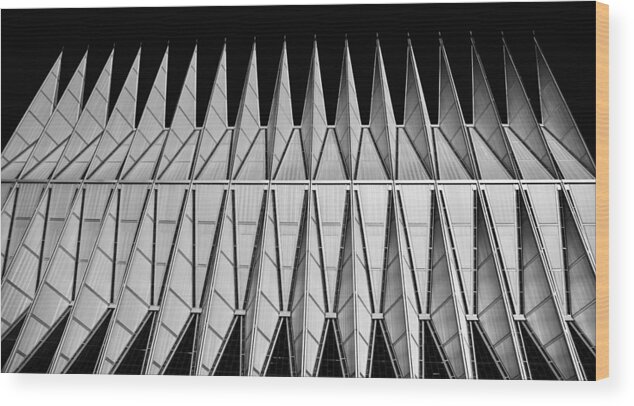 Air Force Academy Wood Print featuring the photograph A F A Cadet Chapel by Rand Ningali