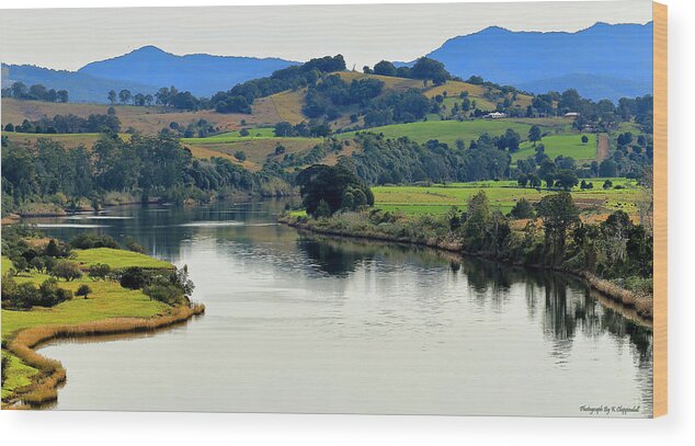 Manning River Taree Australia Wood Print featuring the photograph Beautiful Manning River 06663. by Kevin Chippindall