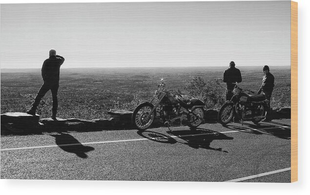 Landscape Wood Print featuring the photograph Biker's Holiday by Monroe Payne
