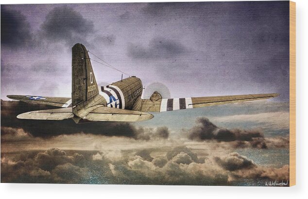 Snafu Special Wood Print featuring the photograph C-47 Into the Storm by Weston Westmoreland