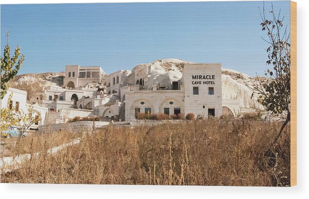 Cave Hotel Wood Print featuring the photograph Cave Hotel by Phyllis Taylor