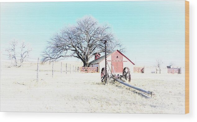 Rural Landscape Wood Print featuring the photograph Cottonwood Ranch by Merle Grenz