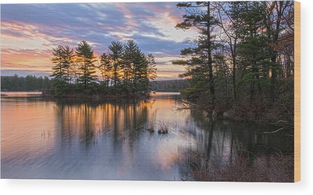 Hudson Valley Wood Print featuring the photograph Dawn Serenity At Lake Tiorati by Angelo Marcialis
