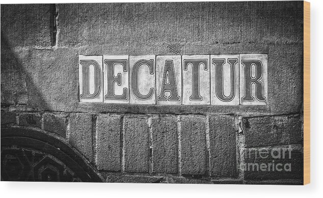 Manhole Wood Print featuring the photograph Decatur Street NOLA- BW by Kathleen K Parker