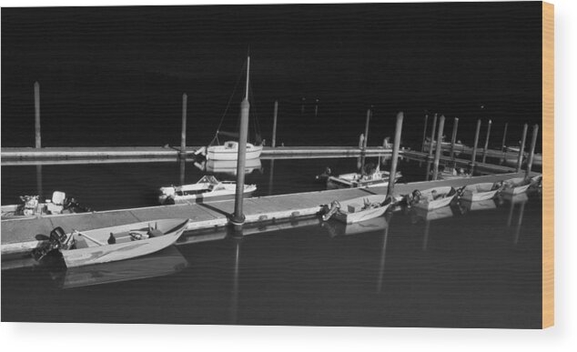 Night Wood Print featuring the photograph Docks at Night by HW Kateley