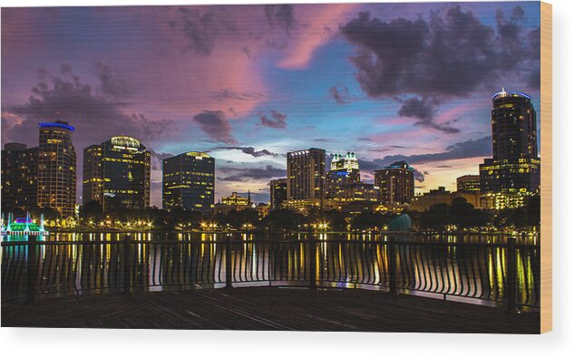 Skyline Wood Print featuring the photograph Downtown Orlando by Mike Dunn