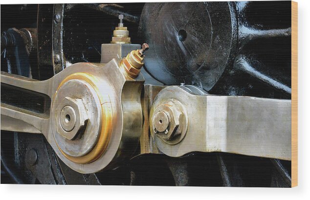 D2-rr-1798-p Wood Print featuring the photograph Drive wheel linkage by Paul W Faust - Impressions of Light
