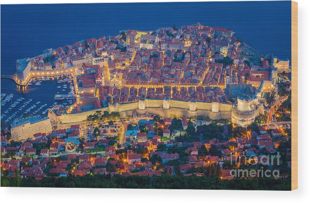 Adriatic Wood Print featuring the photograph Dubrovnik From Above by Inge Johnsson