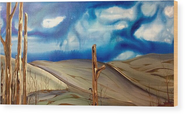 Landscape Wood Print featuring the painting Escape by Pat Purdy