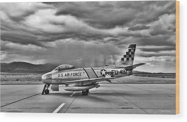 Aviation Wood Print featuring the photograph F-86 Sabre by Douglas Castleman