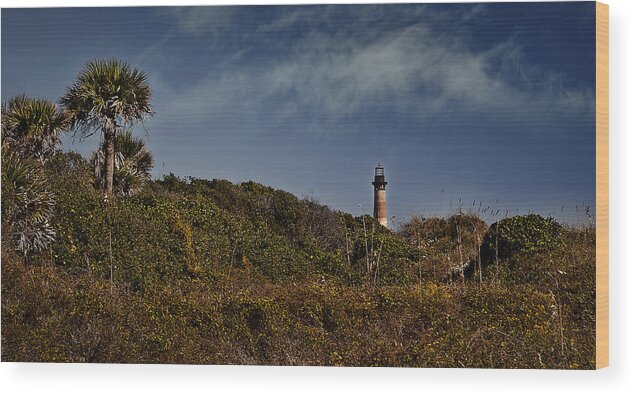 Lighthouse Wood Print featuring the photograph From the Shores of Folly Beach by Deborah Klubertanz