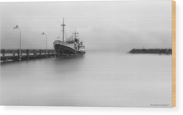 Seascape Australia Wood Print featuring the photograph Ghost ship 01 by Kevin Chippindall