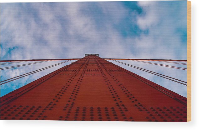 Golden Gate Bridge Wood Print featuring the photograph Golden Gate Divide by Rand Ningali