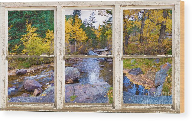 Picture Wood Print featuring the photograph Happy Place Picture Window Frame Photo Fine Art by James BO Insogna