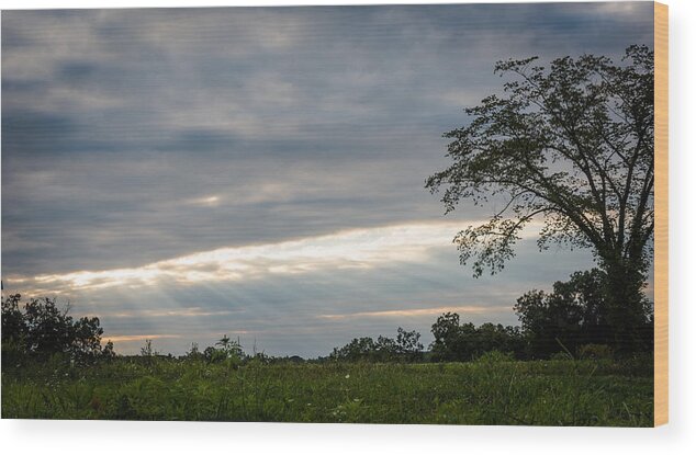 Sky Wood Print featuring the photograph Heavenly Rays by Holden The Moment