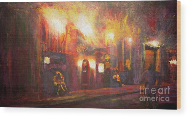 New Orleans Wood Print featuring the painting Irene's Cuisine - New Orleans by Francelle Theriot
