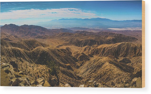 California Wood Print featuring the photograph Keys View Overlook Panorama by Andy Konieczny