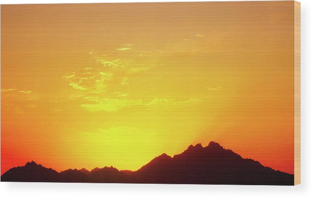 Sunset Wood Print featuring the photograph Last Moments Sunset In Africa by Johanna Hurmerinta