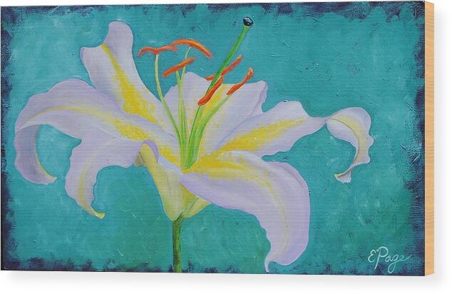 Lily Wood Print featuring the painting Lily by Emily Page