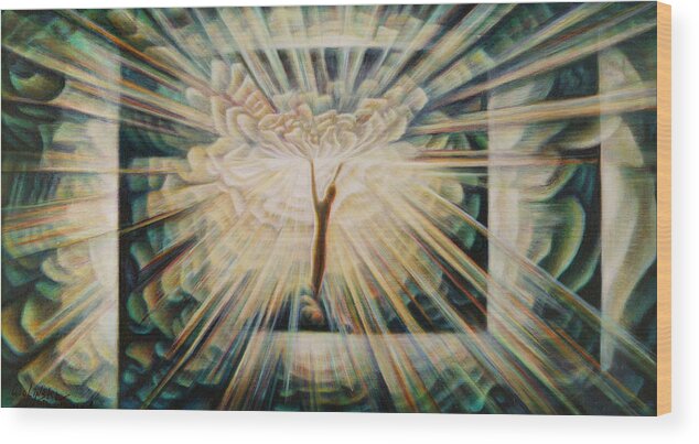 Spiritual Paintings Wood Print featuring the painting Limitless by Nad Wolinska