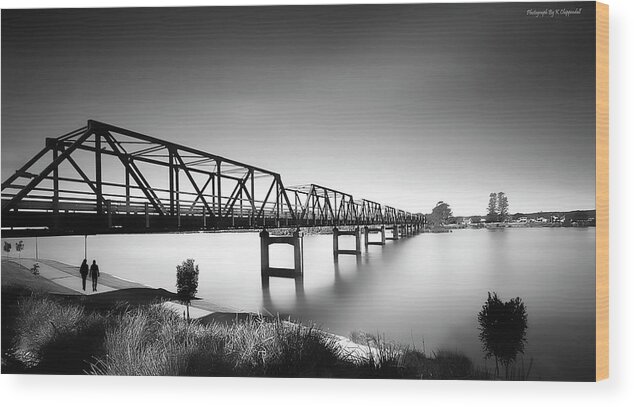 Martin Bridge Taree Wood Print featuring the photograph Martin Bridge 6666 by Kevin Chippindall