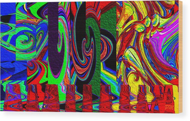 Modern Art Abstract Contemporary Vivid Colors Wood Print featuring the digital art Melt Down by Phillip Mossbarger