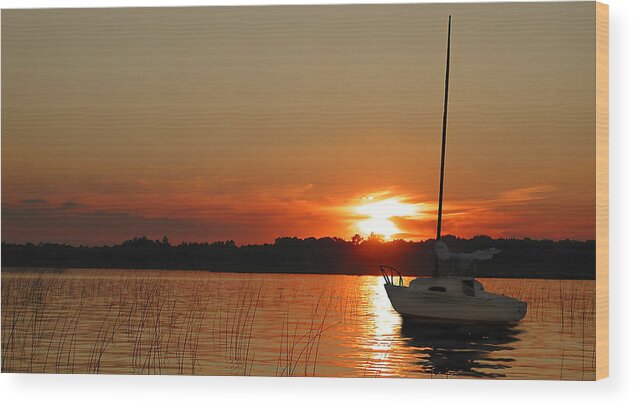 Sunset Wood Print featuring the photograph Minnesota Sunset II by Richard Stedman
