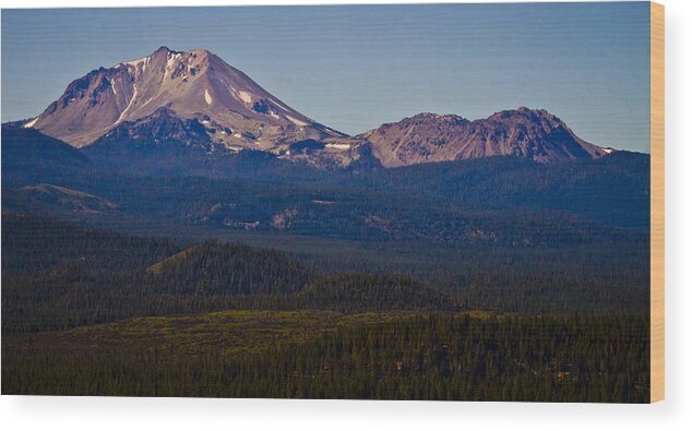 Mt Lassen Wood Print featuring the photograph Mt Lassen and Chaos Crags by Albert Seger