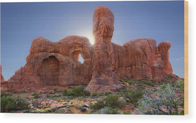 Desert Wood Print featuring the photograph Parade of Elephants in Arches National Park by Mike McGlothlen