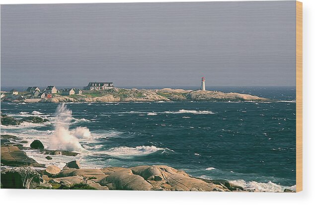 Peggy's Cove Wood Print featuring the photograph Peggy's Cove by Lou Novick