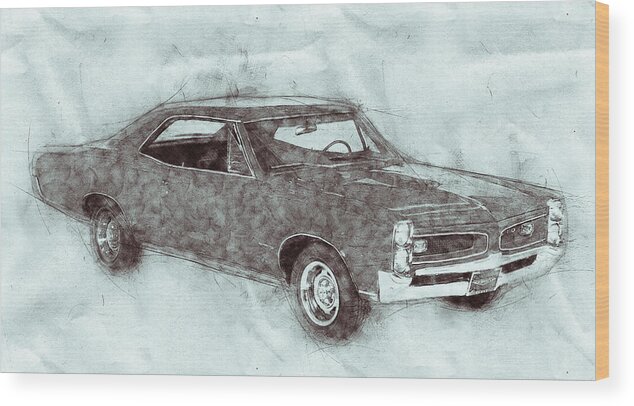 Pontiac Gto Wood Print featuring the mixed media Pontiac GTO 1 - 1967 - Automotive Art - Car Posters by Studio Grafiikka