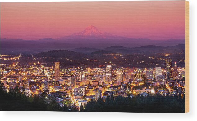 Landscape Wood Print featuring the photograph Portland Oregon by Russell Wells