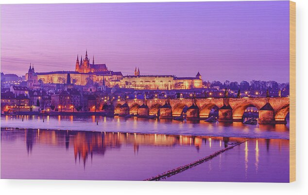 Bluehour Wood Print featuring the photograph Prague Fairytale by Dmytro Korol