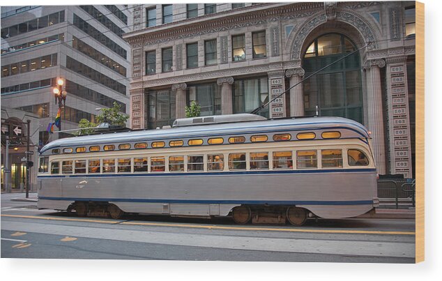 Streetcar Wood Print featuring the photograph Retro San Francisco Streetcar by Matthew Bamberg