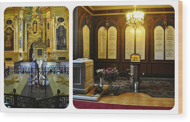 Romanovs Wood Print featuring the photograph Romanov Family Crypts and Central Altar Gate by Jacqueline M Lewis