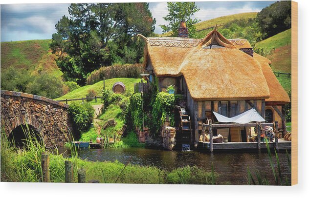 Hobbits Wood Print featuring the photograph Serenity in the Shire by Kathryn McBride