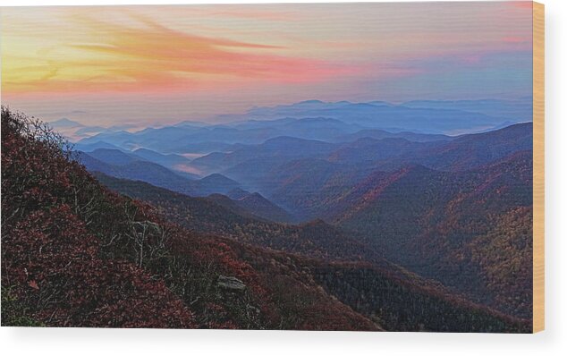 Dawn Wood Print featuring the photograph Dawn From Standing Indian Mountain by Daniel Reed