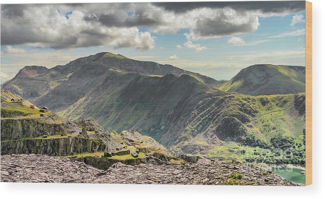 Snowdon Wood Print featuring the photograph Snowdon Moutain Range by Adrian Evans