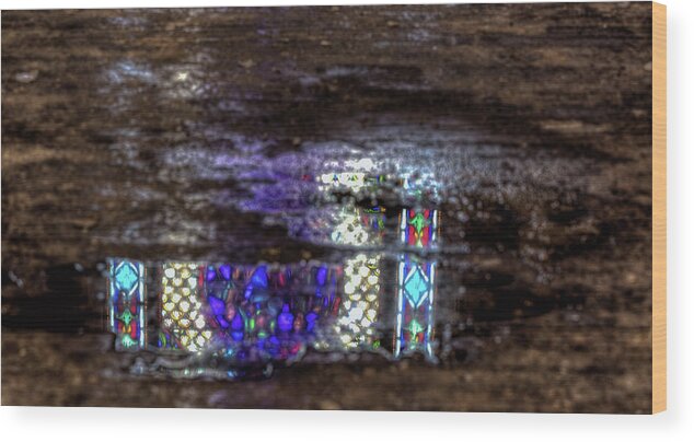 Stained Glass Wood Print featuring the photograph Stained Glass Reflections by John Hoey