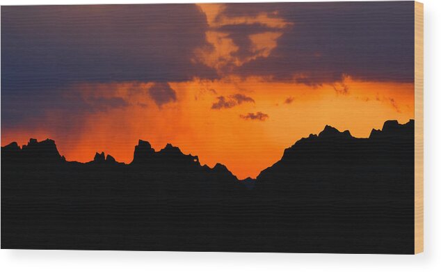 Sunset Wood Print featuring the photograph Sunset Across the Badlands by Nicholas Blackwell