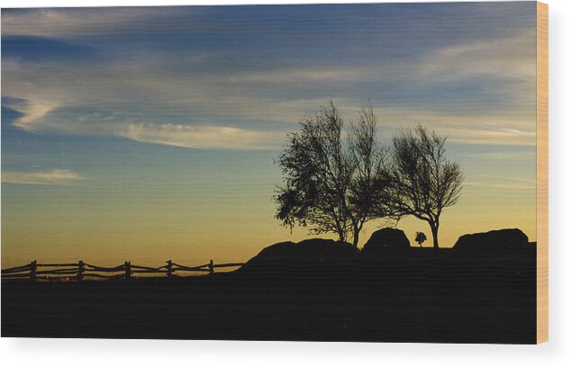 Doughton Park Wood Print featuring the photograph Sunset at Doughton Park on the Blue Rdige Parkway by John Harmon