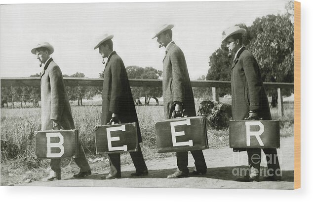 Prohibition Wood Print featuring the photograph The Beer Boys by Jon Neidert