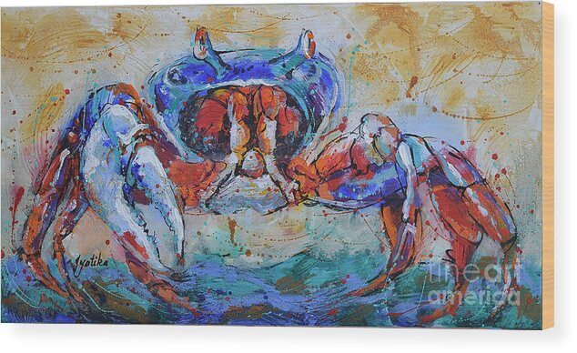 Crab Wood Print featuring the painting The Crab by Jyotika Shroff