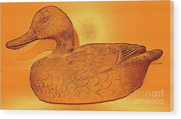 Duck Wood Print featuring the photograph The Legend of The Golden Duck by Richard W Linford