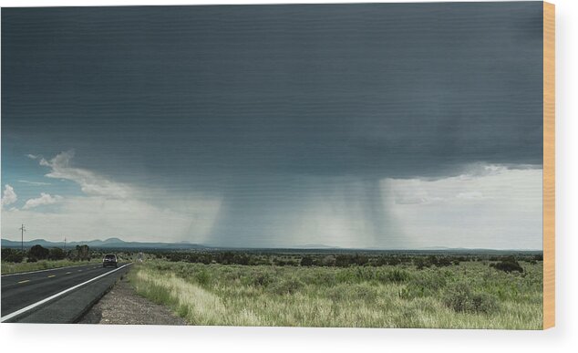 Grand Canyon Wood Print featuring the photograph The Rain Storm by Nick Mares